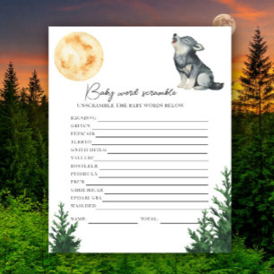 Wolf Baby shower Word Scramble game