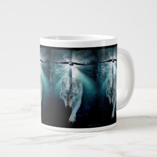 Wolf & Bald Eagle Jumbo Soup or Coffee Mug