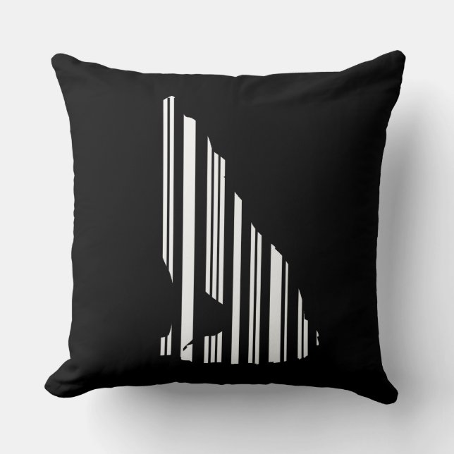 WOLF BAR CODE Howl Barcode Pattern Design Cushion (Front)
