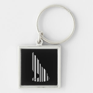 WOLF BAR CODE Howl Barcode Pattern Design Key Ring