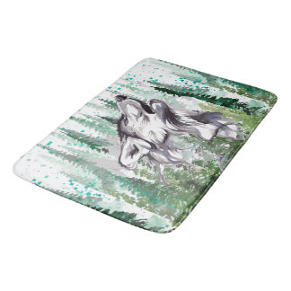 Wolf Bath Mat | Colourful Wolf Bath Mat