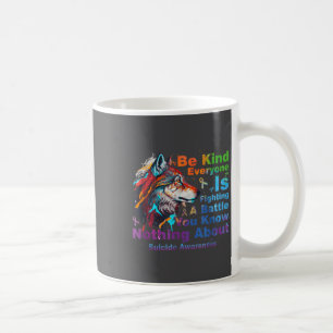 Wolf Be Kind Suicide Awareness Mental Health Suprt Coffee Mug