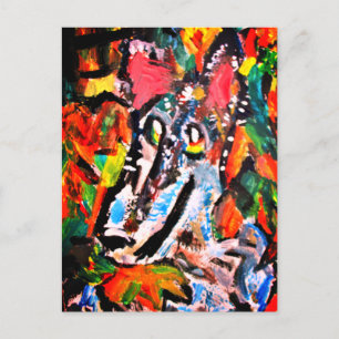 Wolf  Beauty Autumn  Jigsaw Puzzle Postcard