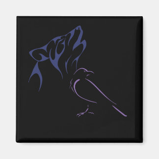 Wolf & Bird Magnet