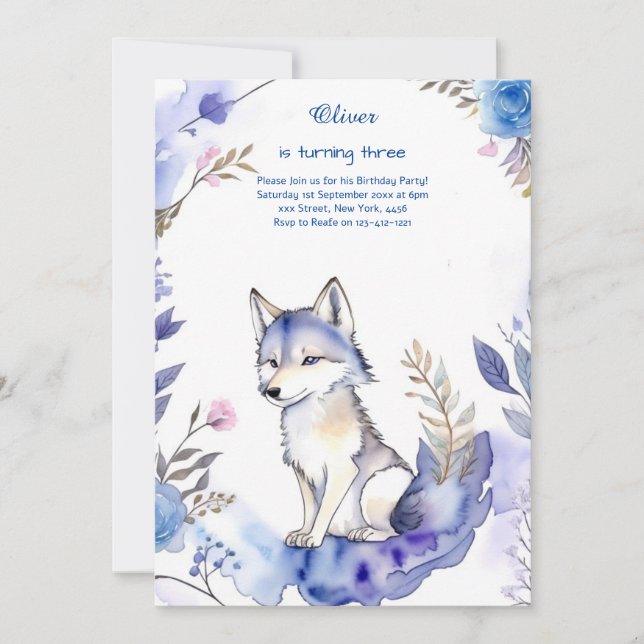 Wolf Birthday Invitation (Front)