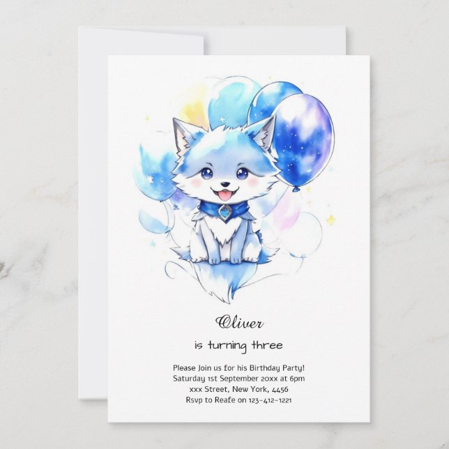 Wolf Birthday Invitation (Front)