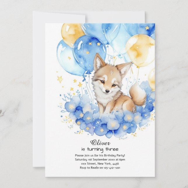 Wolf Birthday Invitation (Front)