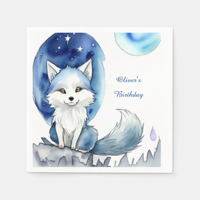 Wolf Birthday Napkin (Front)
