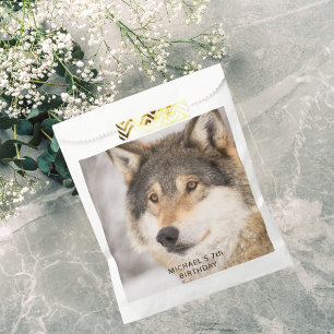 Wolf birthday party boy favour bag