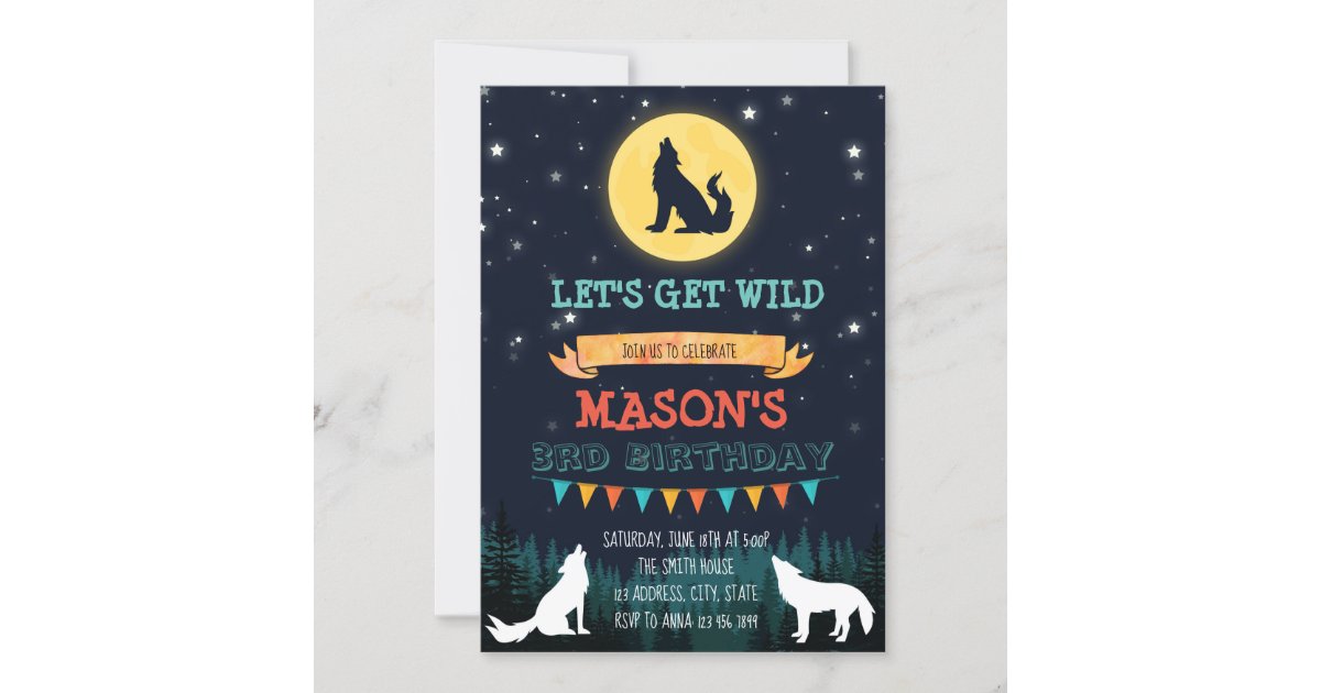 Wolf birthday party invitation Zazzle