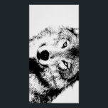 Wolf Black & White Pop Art Poster<br><div class="desc">Black & White Ink Effect Wolf Portrait</div>