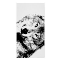 Wolf Black & White Pop Art