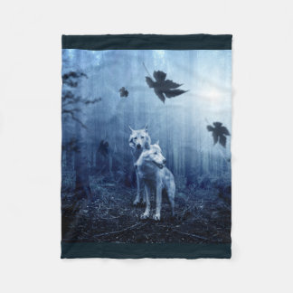 wolf blanket, white wolves throw, wildlife decor fleece blanket