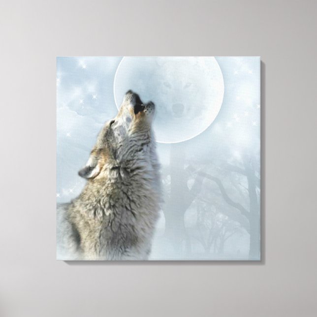 Wolf Blue Moon CANVAS Print (Front)