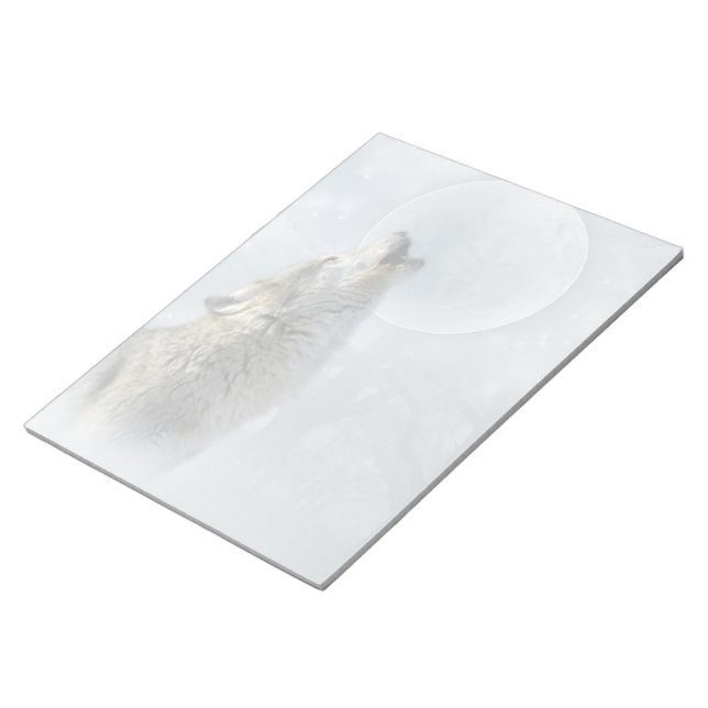 Wolf Blue Moon Notepad 8.5X11 (Angled)
