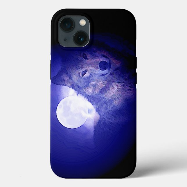 Wolf & Blue Night Case-Mate iPhone Case (Back)