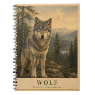 Wolf Boreal Forest VINTAGE Notebook