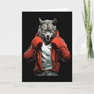 Wolf Boxer Boxing Mixed Martial Arts Kickboxing Card