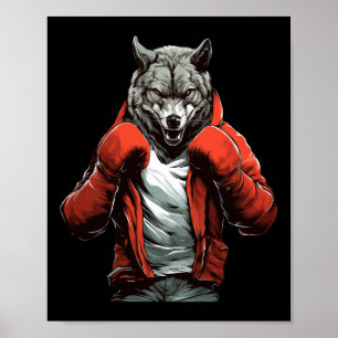 Wolf Boxer Boxing Mixed Martial Arts Kickboxing  Poster