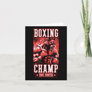 Wolf Boxing Champ _ Boxer Fighter Motivation Card