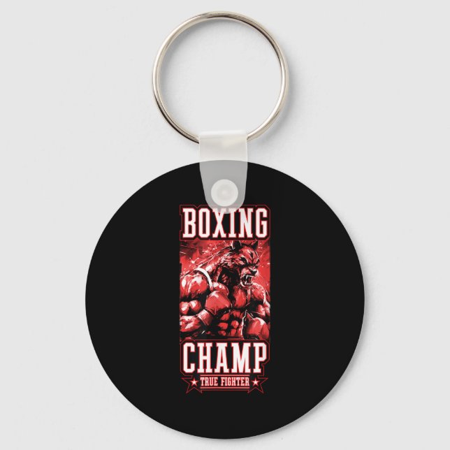 Wolf Boxing Champ _ Boxer Fighter Motivation  Key Ring (Front)