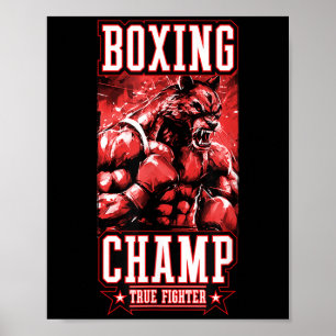 Wolf Boxing Champ _ Boxer Fighter Motivation  Poster