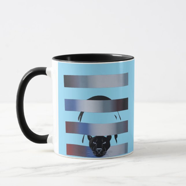 Wolf Breaking Through Color Stripes – Bold Graphic Mug (Left)