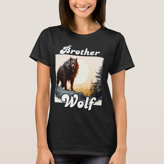 Wolf Brother Matching Tribe Wolves Camping Pack Mo T-Shirt (Front)