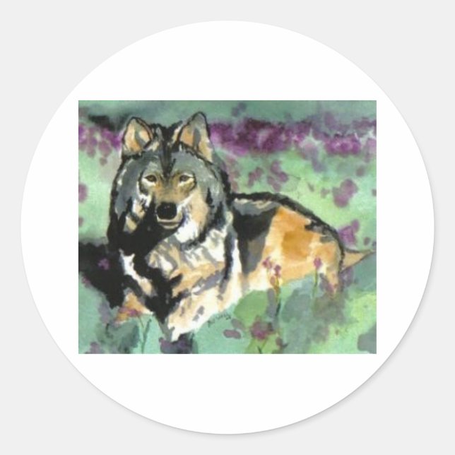 Wolf by Paula Atwell Classic Round Sticker (Front)