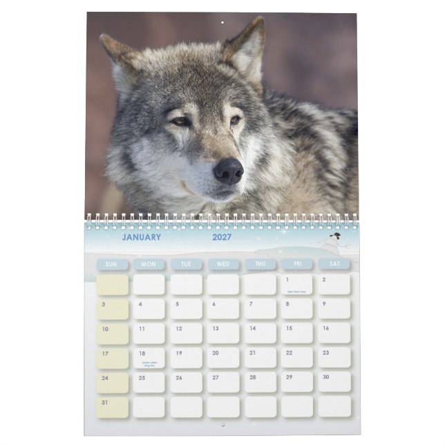 wolf calendar (Jan 2027)