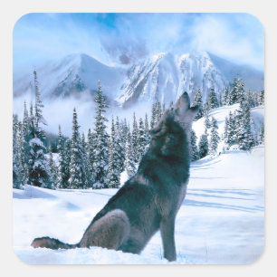 Wolf Call Square Sticker