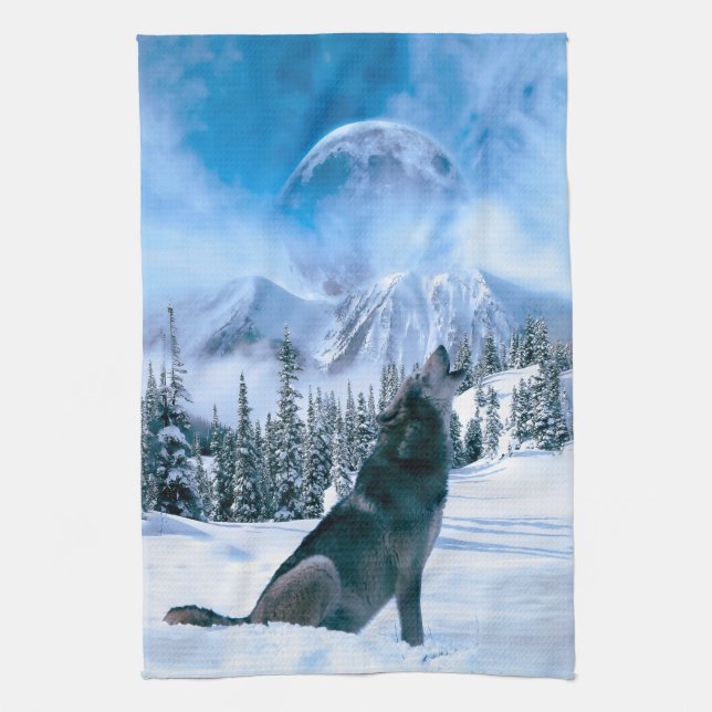 Wolf Call Tea Towel (Vertical)