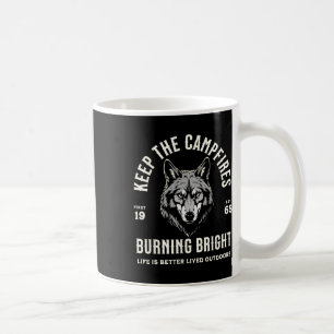 Wolf Camping Hiking Outdoors Trail Walking Campfir Coffee Mug