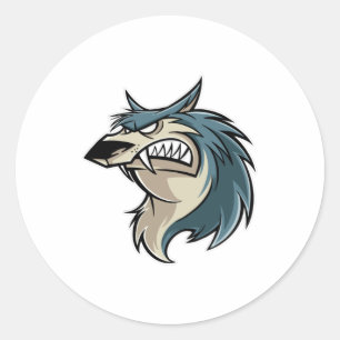 Wolf Cartoon Classic Round Sticker