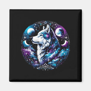 Wolf Celestial Dream Night Howling Moon Funny Wolv Magnet