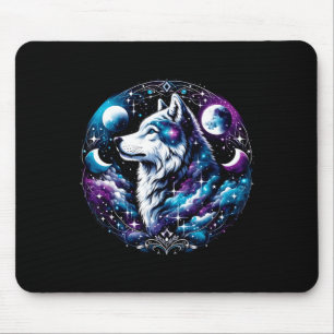Wolf Celestial Dream Night Howling Moon Funny Wolv Mouse Pad