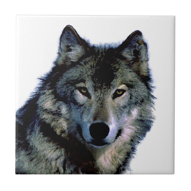 Wolf Ceramic Tile (Front)