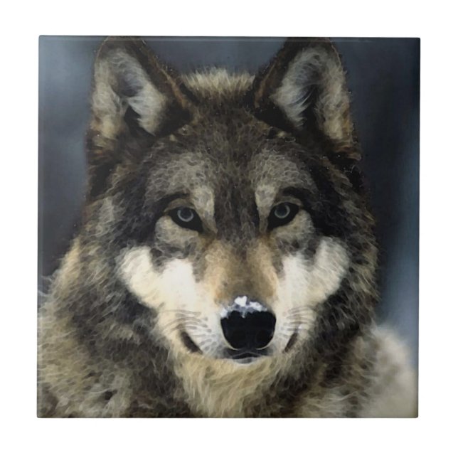 Wolf Ceramic Tile (Front)