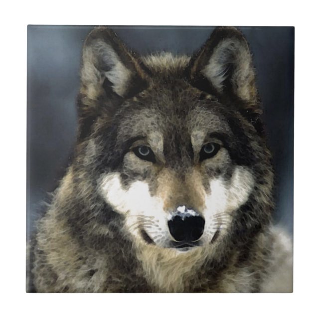 Wolf Ceramic Tile (Front)