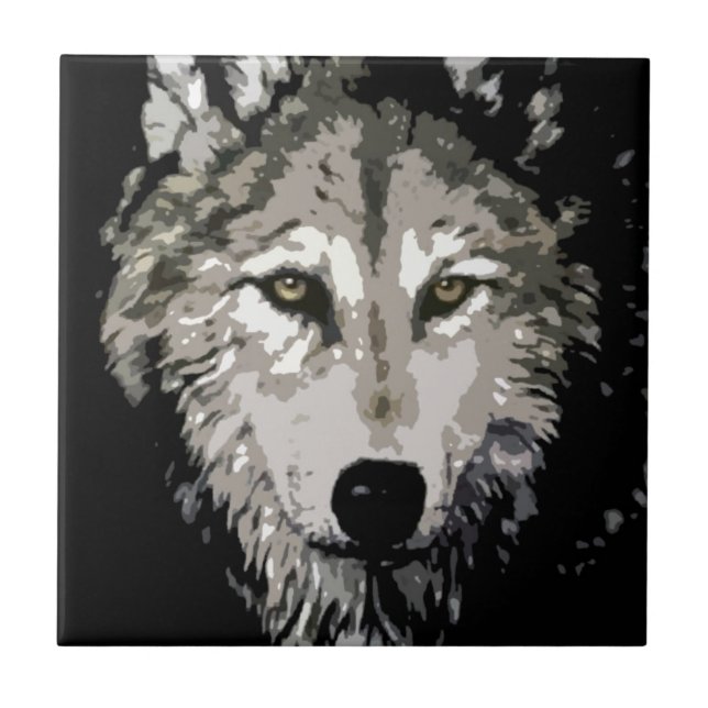 Wolf Ceramic Tile (Front)