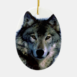 Wolf Ceramic Tree Decoration