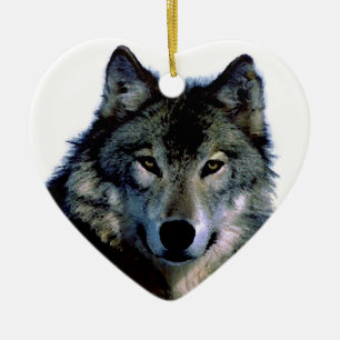 Wolf Ceramic Tree Decoration