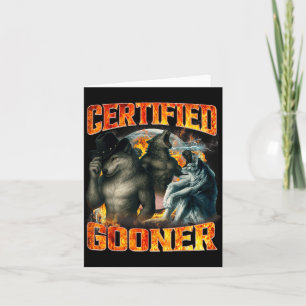 Wolf Certified Gooner Funny Bootleg Meme Dad Papa Card