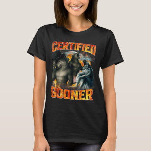 Wolf Certified Gooner Funny Bootleg Meme Dad Papa  T-Shirt