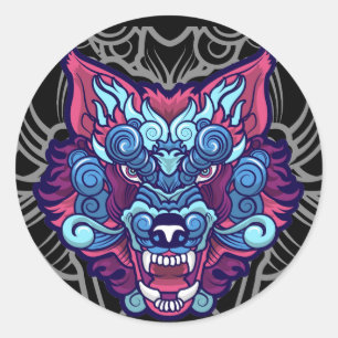 Wolf Chinese Animals Best Gift Classic Round Sticker
