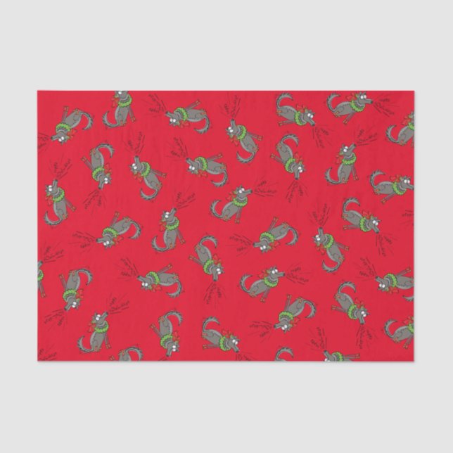 Wolf Christmas Funny Cute Kids Tissue Paper (Front)