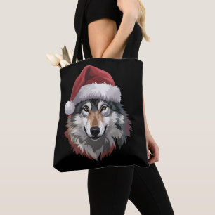 Wolf Christmas Funny Xmas Gift Animal Lovers Tote Bag