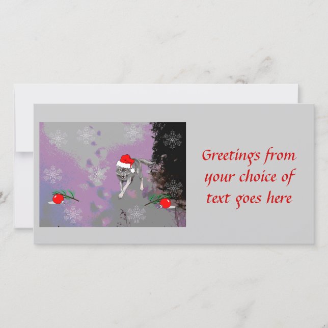 Wolf Christmas Holiday Card (Front)