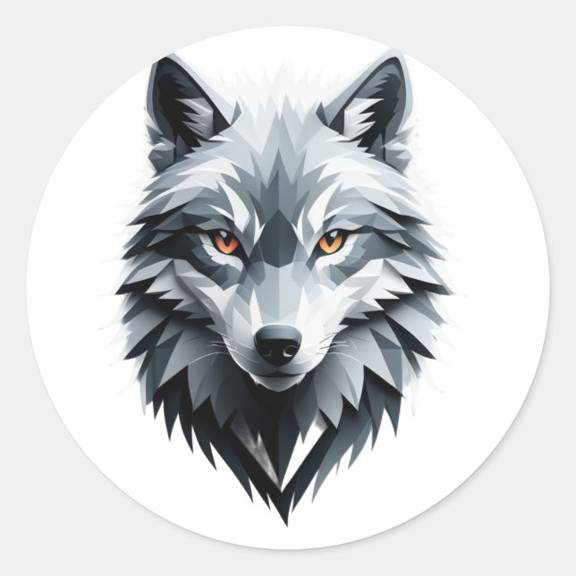 Wolf Classic Round Sticker (Front)