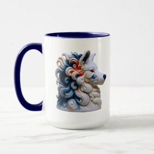Wolf Coffee Art Mug